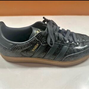Adidas Samba Black Snakeskin Pattern Shoes